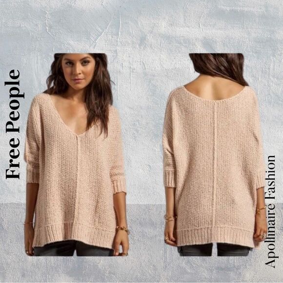 Free People Cozy Cat Sweater in Champagne Small NWT - Picture 1 of 6